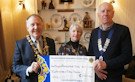 Presenting cheque to the mayor